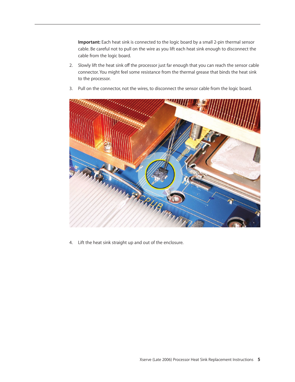 Apple Xserve Intel (Late 2006) DIY Procedure for Heatsink User Manual | Page 5 / 11