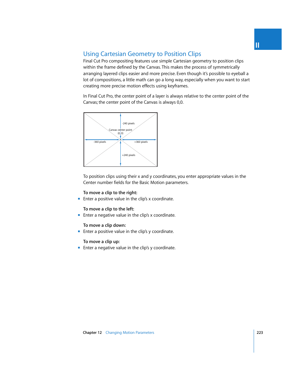Using cartesian geometry to position clips, Using cartesian, Geometry to position clips | Apple Final Cut Pro 5 User Manual | Page 1010 / 1868