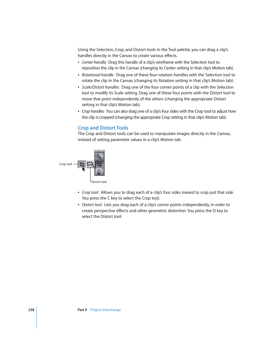 Crop and distort tools | Apple Final Cut Pro 5 User Manual | Page 1025 / 1868