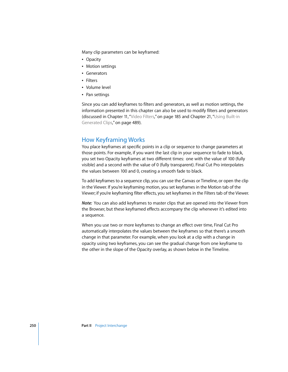 How keyframing works | Apple Final Cut Pro 5 User Manual | Page 1037 / 1868