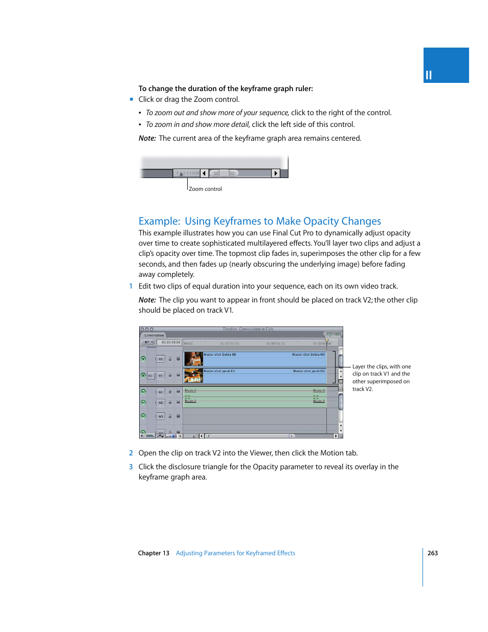 Example: using keyframes to make opacity changes | Apple Final Cut Pro 5 User Manual | Page 1050 / 1868