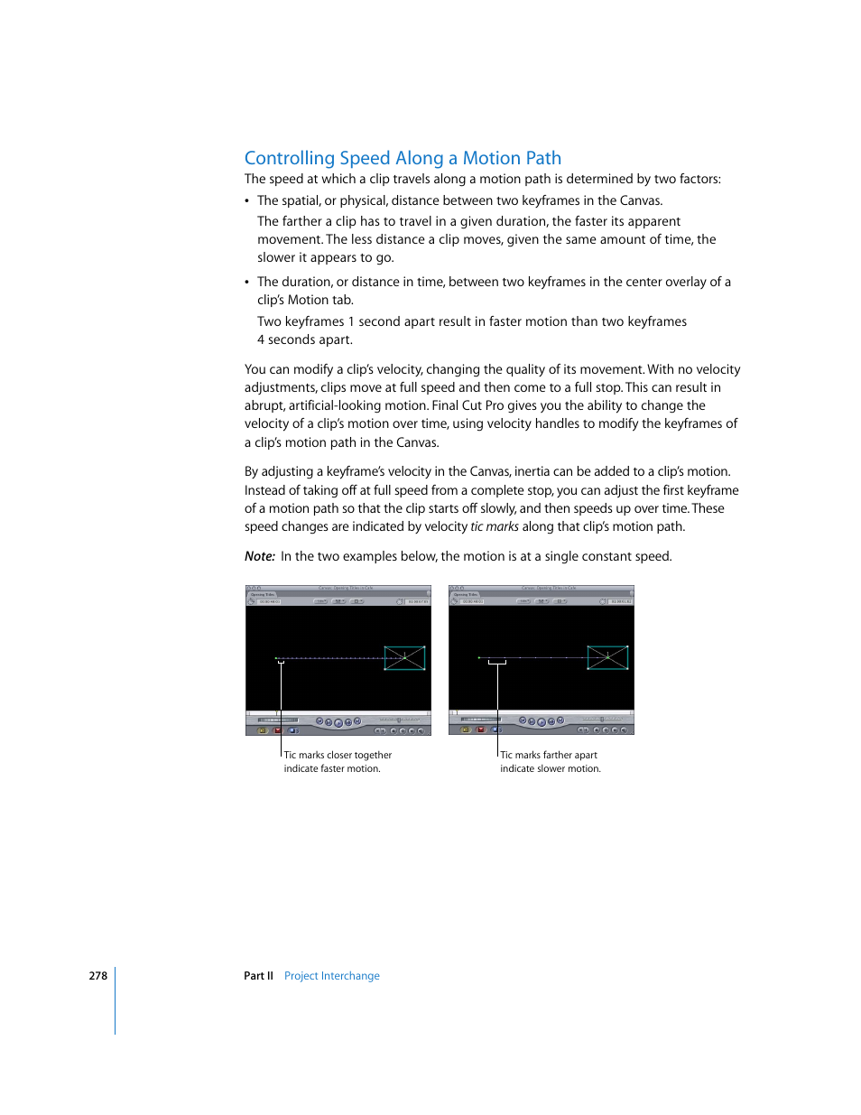 Controlling speed along a motion path, Controlling speed along a, Motion path | Apple Final Cut Pro 5 User Manual | Page 1065 / 1868