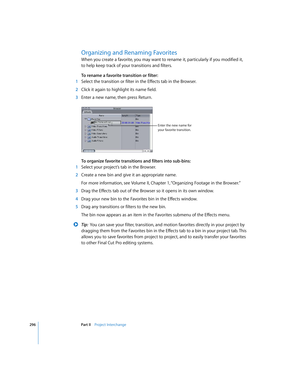 Organizing and renaming favorites | Apple Final Cut Pro 5 User Manual | Page 1083 / 1868