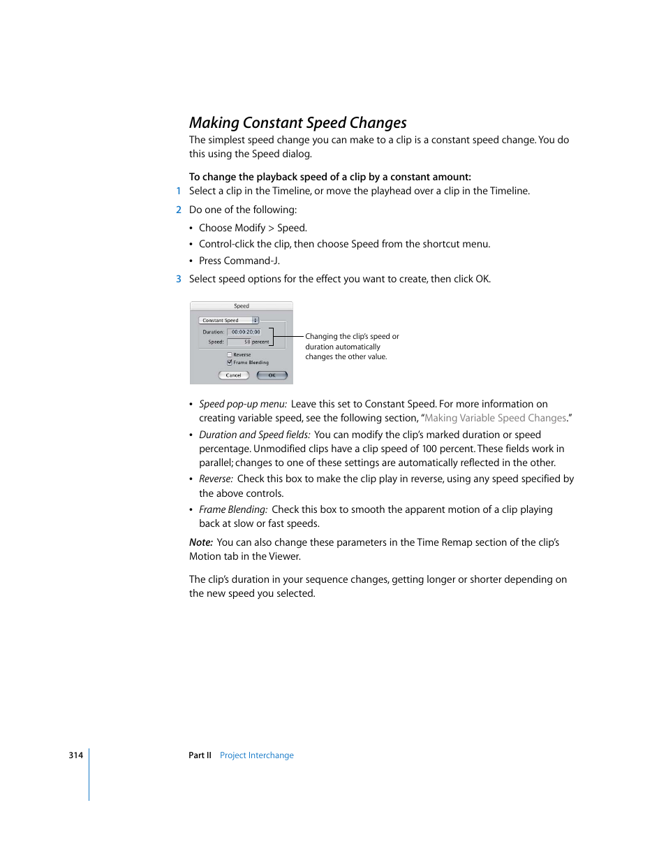 Making constant speed changes, P. 314) | Apple Final Cut Pro 5 User Manual | Page 1101 / 1868