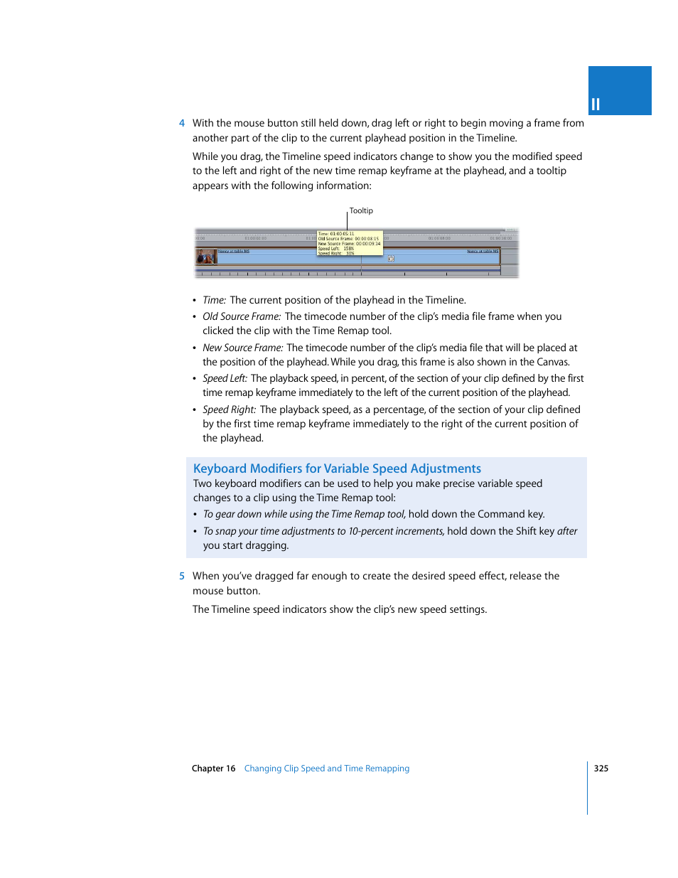 Keyboard modifiers for variable speed adjustments | Apple Final Cut Pro 5 User Manual | Page 1112 / 1868