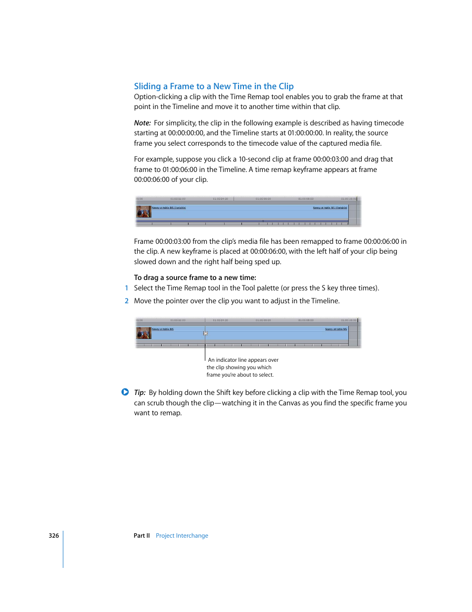 Sliding a frame to a new time in the clip | Apple Final Cut Pro 5 User Manual | Page 1113 / 1868