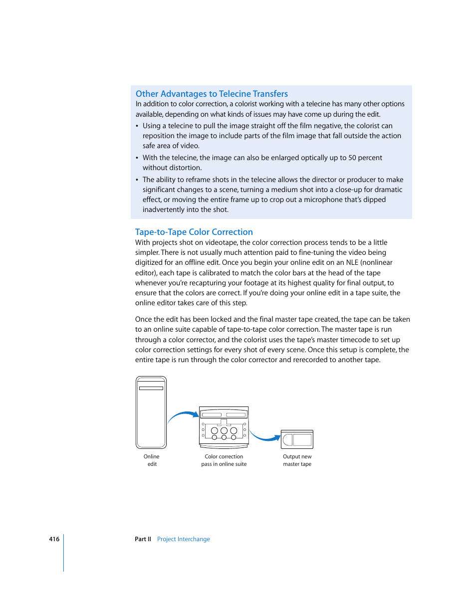 Other advantages to telecine transfers, Tape-to-tape color correction | Apple Final Cut Pro 5 User Manual | Page 1203 / 1868