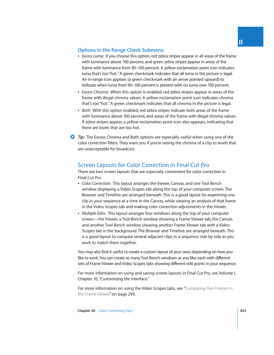 Options in the range check submenu | Apple Final Cut Pro 5 User Manual | Page 1210 / 1868