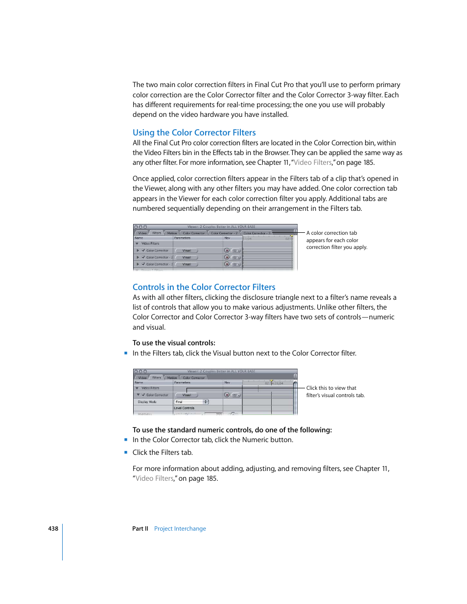 Using the color corrector filters, Controls in the color corrector filters | Apple Final Cut Pro 5 User Manual | Page 1225 / 1868