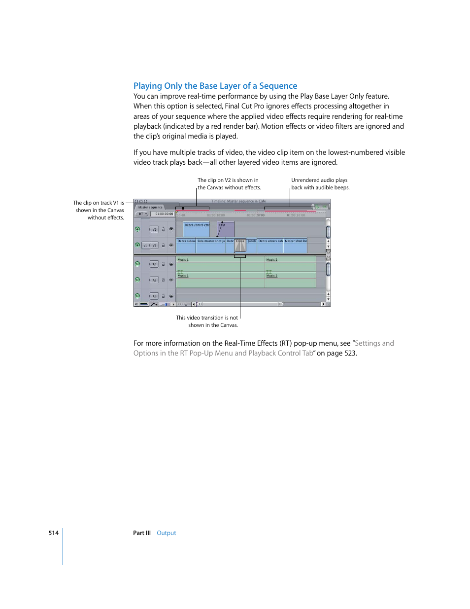 Playing only the base layer of a sequence | Apple Final Cut Pro 5 User Manual | Page 1301 / 1868