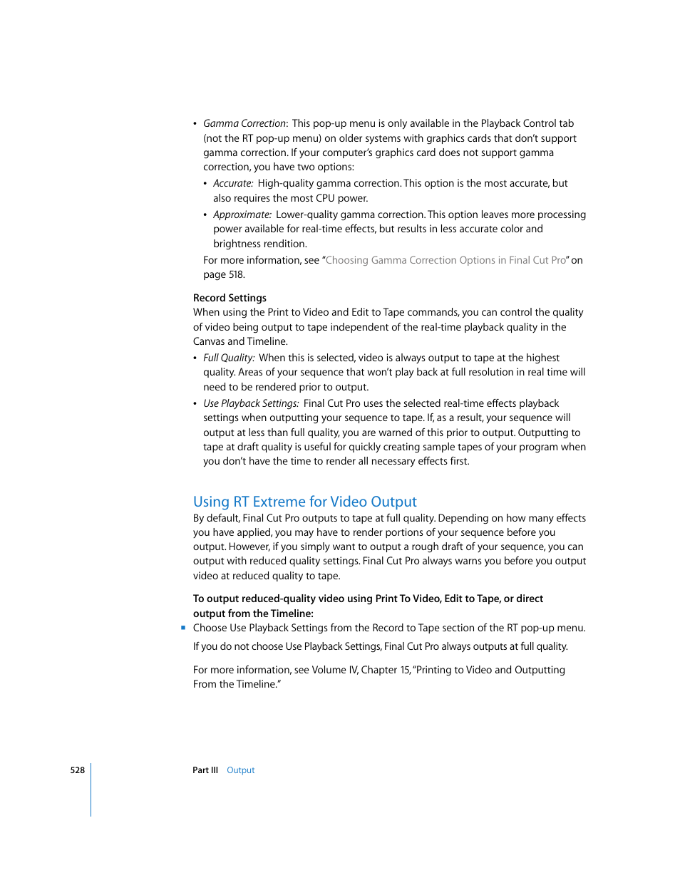 Using rt extreme for video output | Apple Final Cut Pro 5 User Manual | Page 1315 / 1868