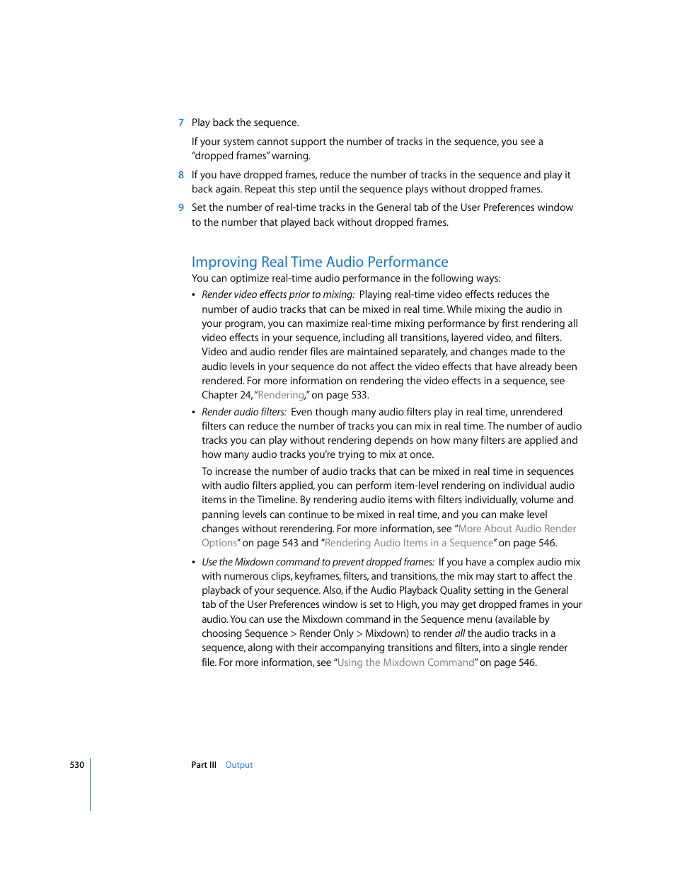 Improving real time audio performance | Apple Final Cut Pro 5 User Manual | Page 1317 / 1868