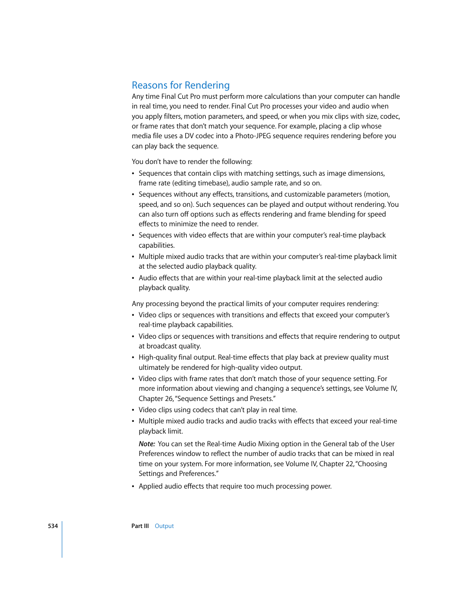 Reasons for rendering | Apple Final Cut Pro 5 User Manual | Page 1321 / 1868
