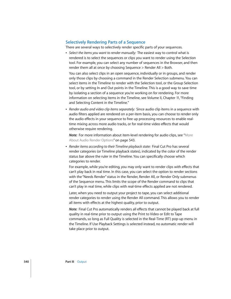 Selectively rendering parts of a sequence | Apple Final Cut Pro 5 User Manual | Page 1327 / 1868
