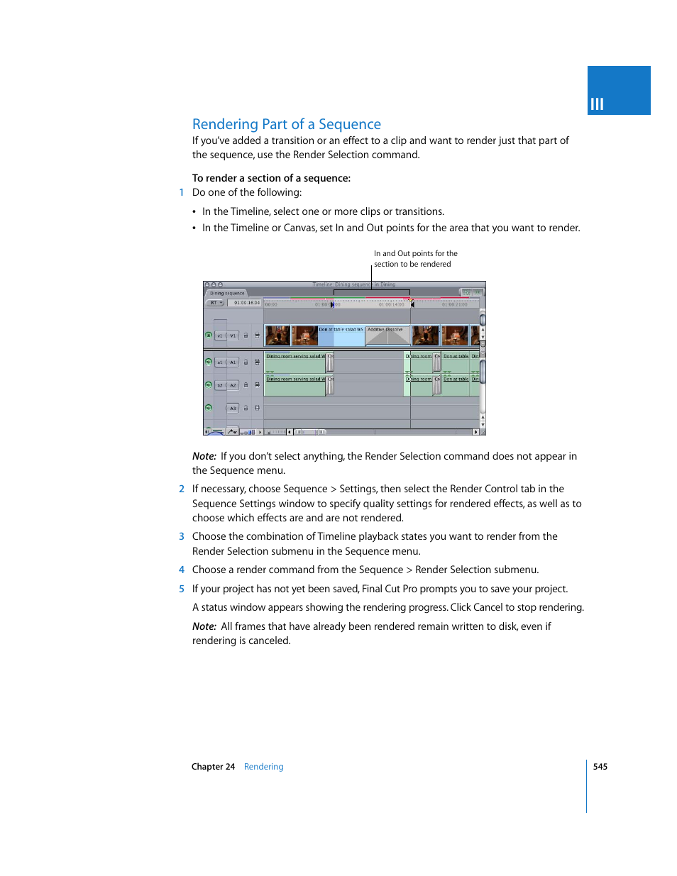 Rendering part of a sequence | Apple Final Cut Pro 5 User Manual | Page 1332 / 1868