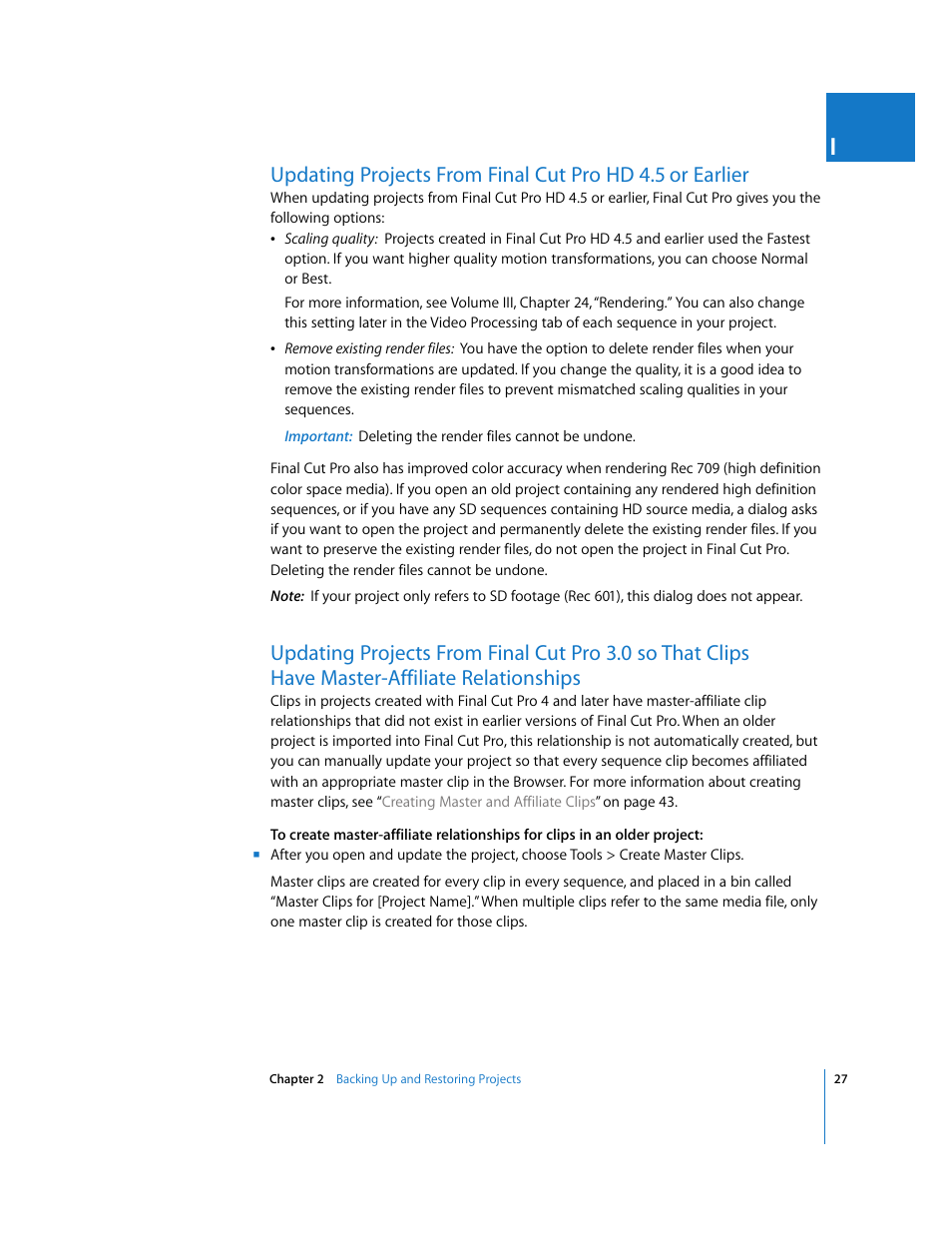 Updating projects from final cut pro hd 4.5, Or earlier | Apple Final Cut Pro 5 User Manual | Page 1378 / 1868