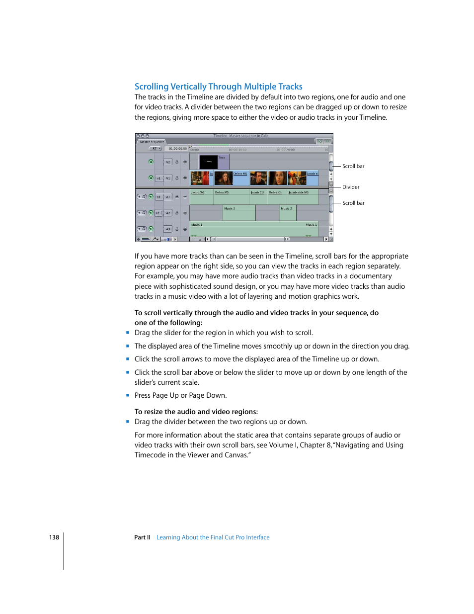 Scrolling vertically through multiple tracks | Apple Final Cut Pro 5 User Manual | Page 139 / 1868