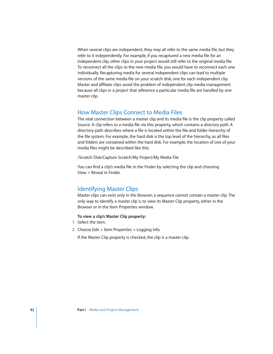 How master clips connect to media files, Identifying master clips | Apple Final Cut Pro 5 User Manual | Page 1393 / 1868