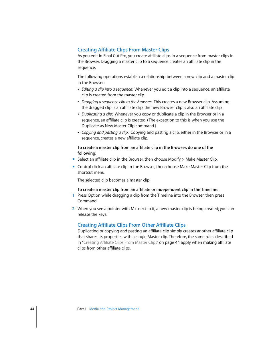 Creating affiliate clips from master clips | Apple Final Cut Pro 5 User Manual | Page 1395 / 1868