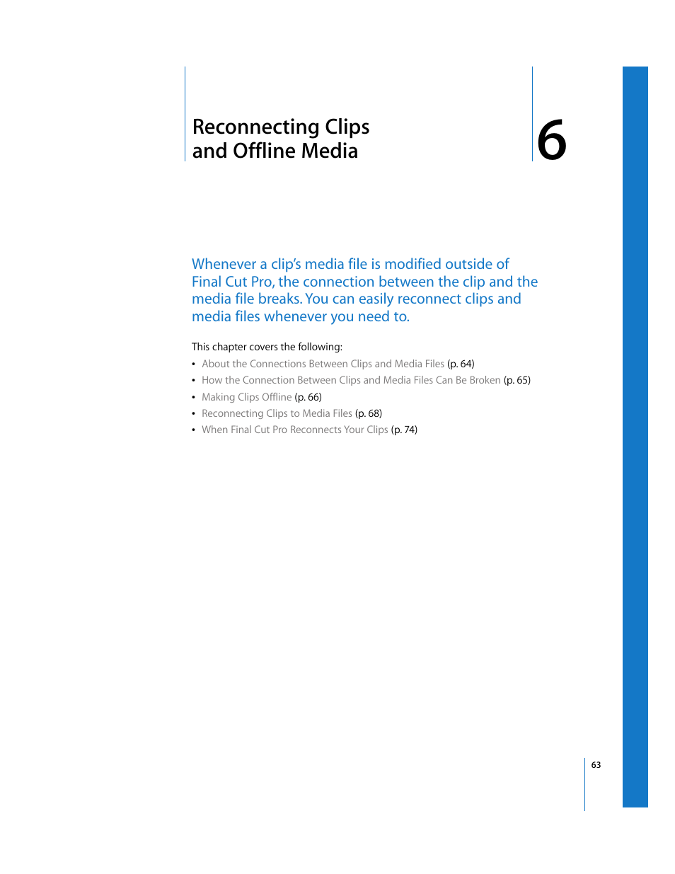 Reconnecting clips and offline media, Chapter 6 | Apple Final Cut Pro 5 User Manual | Page 1414 / 1868