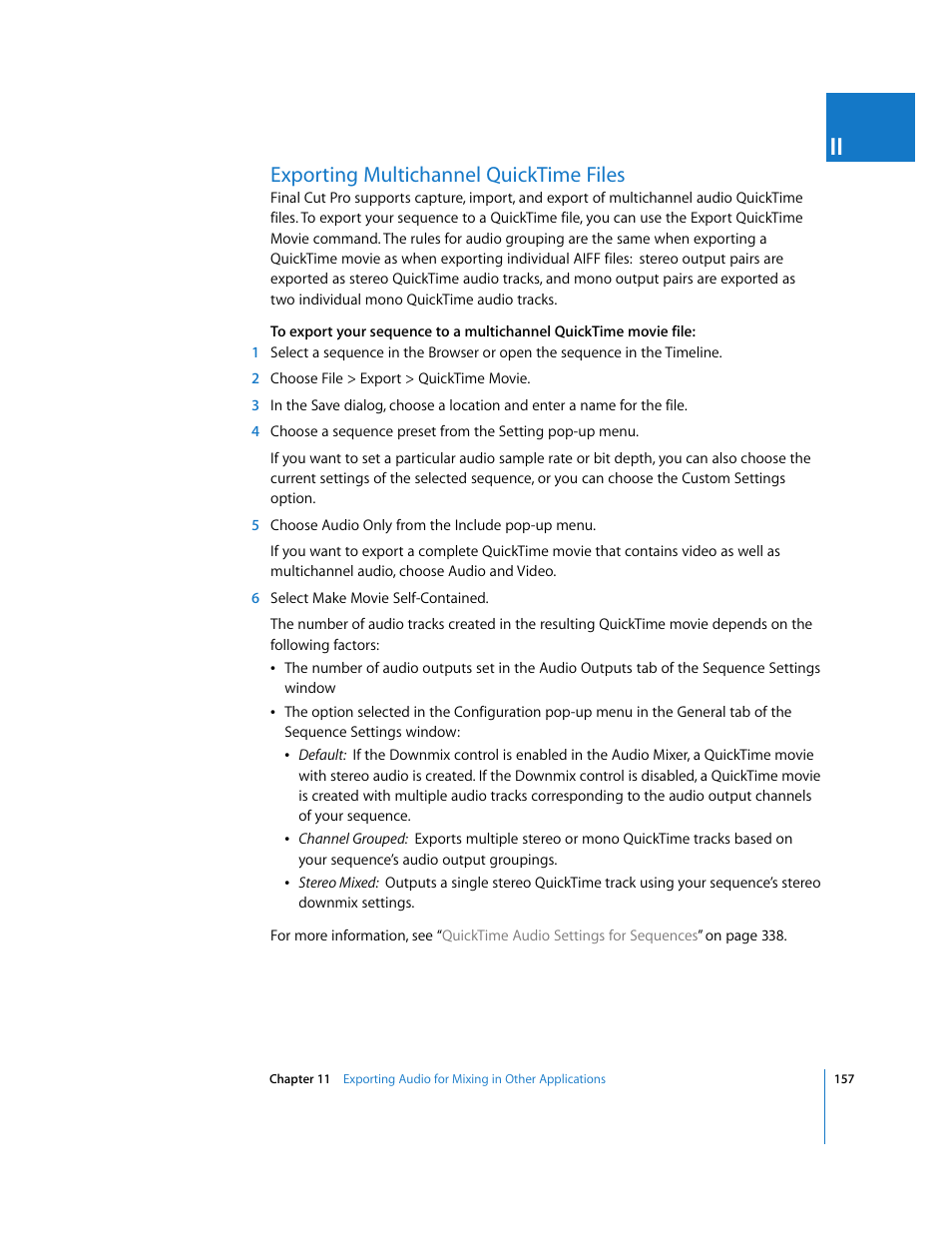 Exporting multichannel quicktime files | Apple Final Cut Pro 5 User Manual | Page 1508 / 1868