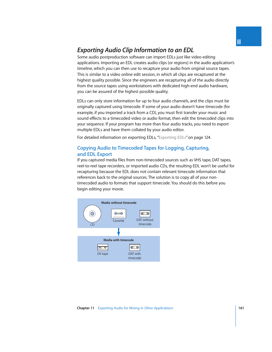 Exporting audio clip information to an edl, P. 161) | Apple Final Cut Pro 5 User Manual | Page 1512 / 1868