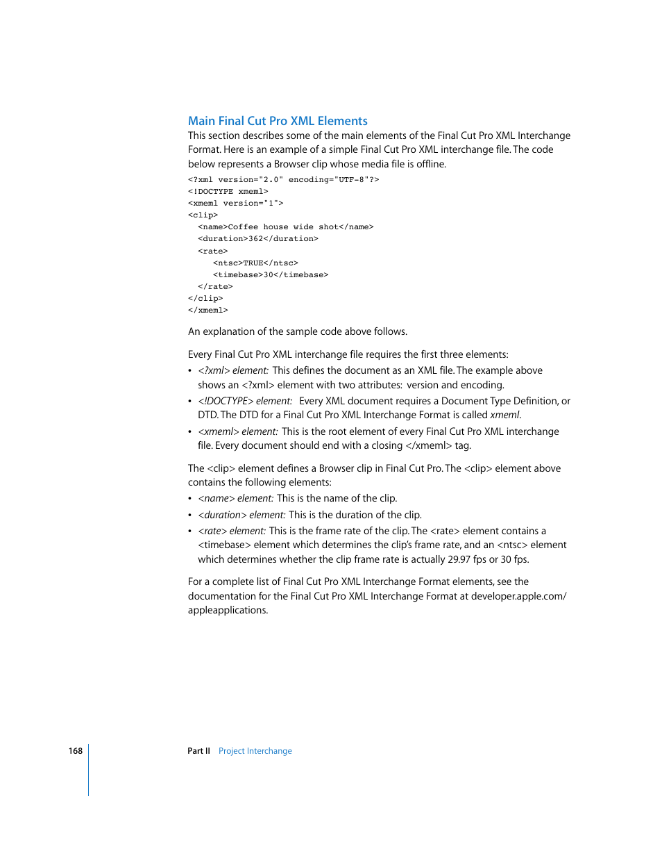 Main final cut pro xml elements | Apple Final Cut Pro 5 User Manual | Page 1519 / 1868