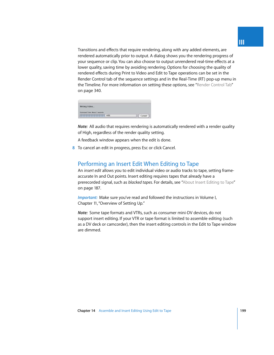Performing an insert edit when editing to tape | Apple Final Cut Pro 5 User Manual | Page 1550 / 1868