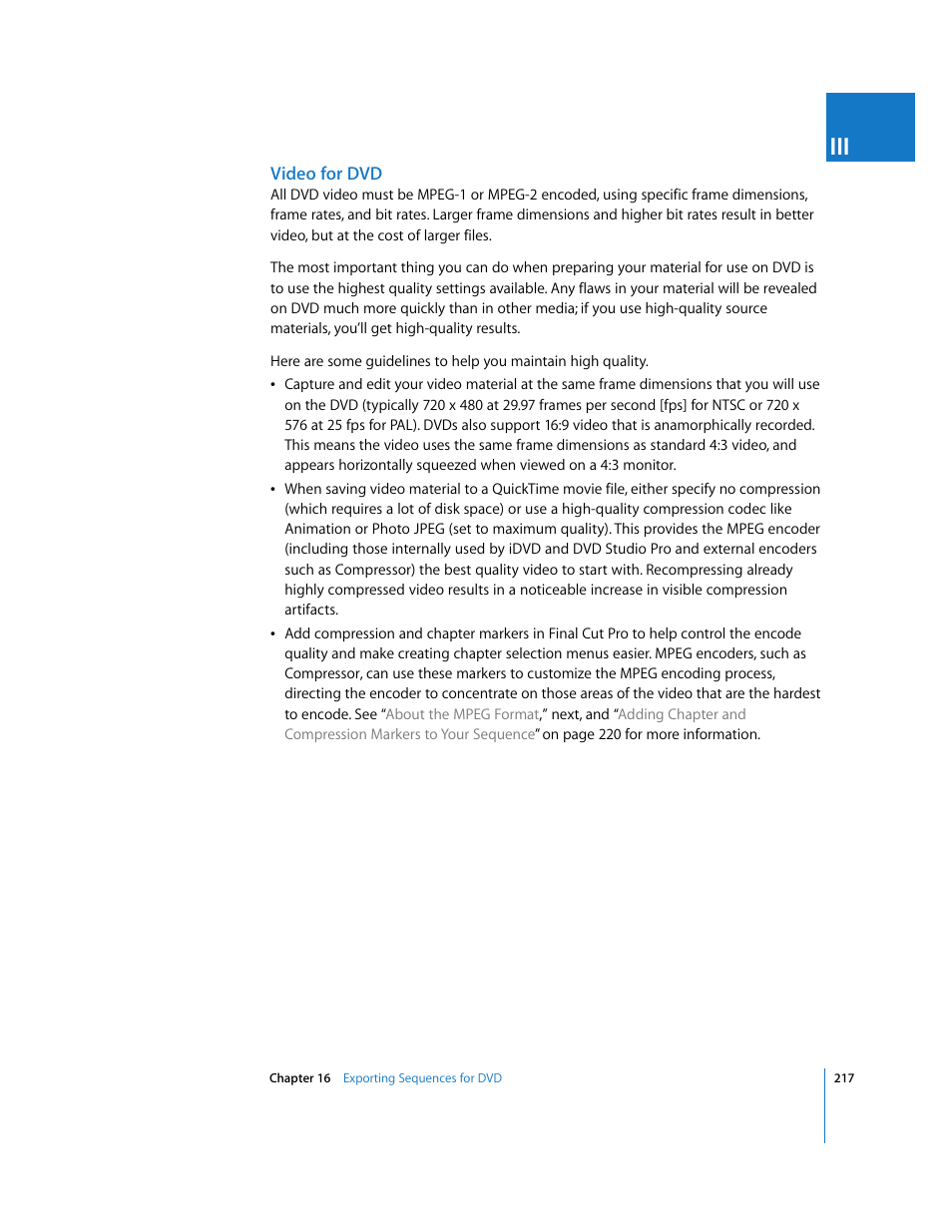 Video for dvd | Apple Final Cut Pro 5 User Manual | Page 1568 / 1868