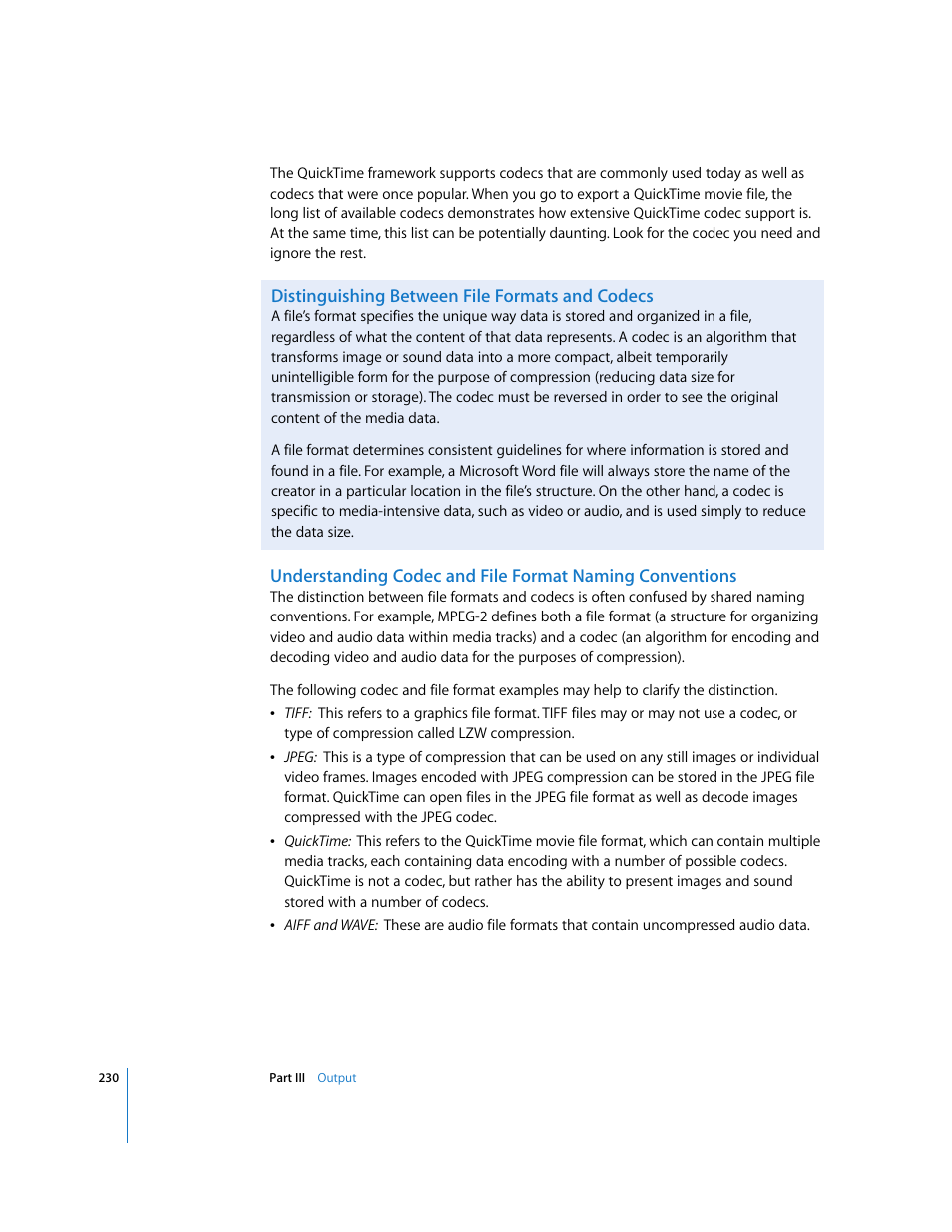 Distinguishing between file formats and codecs | Apple Final Cut Pro 5 User Manual | Page 1581 / 1868