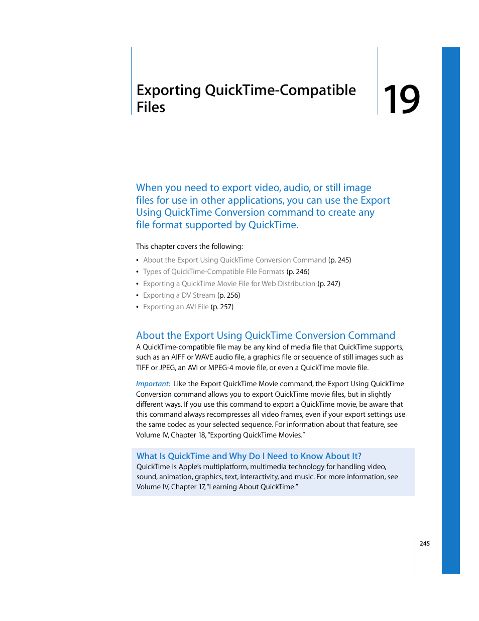 Exporting quicktime-compatible files, Chapter 19 | Apple Final Cut Pro 5 User Manual | Page 1596 / 1868