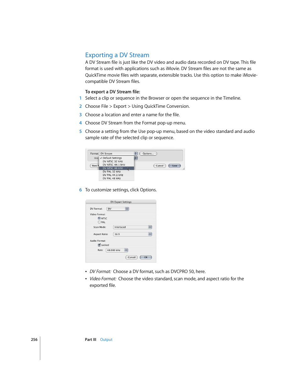 Exporting a dv stream, P. 256) | Apple Final Cut Pro 5 User Manual | Page 1607 / 1868