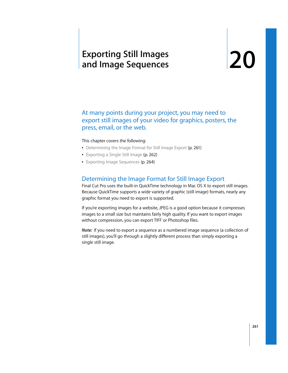 Exporting still images and image sequences, Chapter 20 | Apple Final Cut Pro 5 User Manual | Page 1612 / 1868