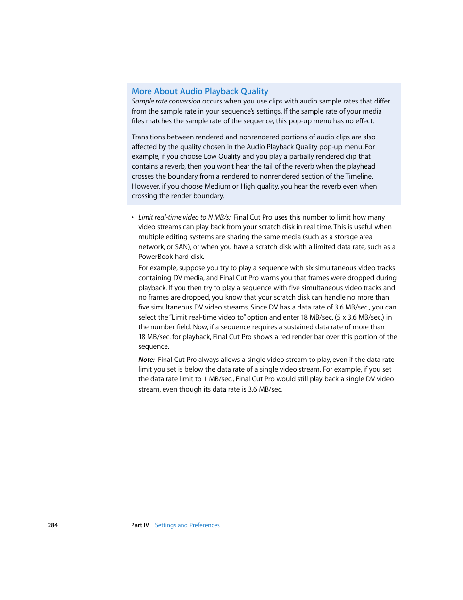 More about audio playback quality | Apple Final Cut Pro 5 User Manual | Page 1635 / 1868