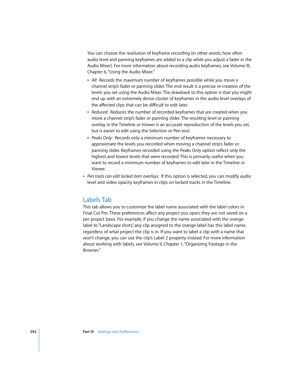 Labels tab, P. 292) | Apple Final Cut Pro 5 User Manual | Page 1643 / 1868