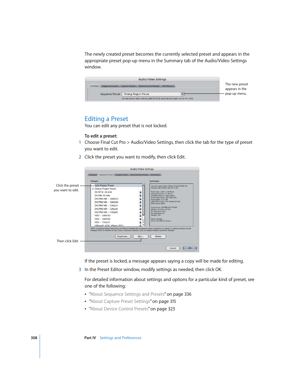 Editing a preset | Apple Final Cut Pro 5 User Manual | Page 1659 / 1868