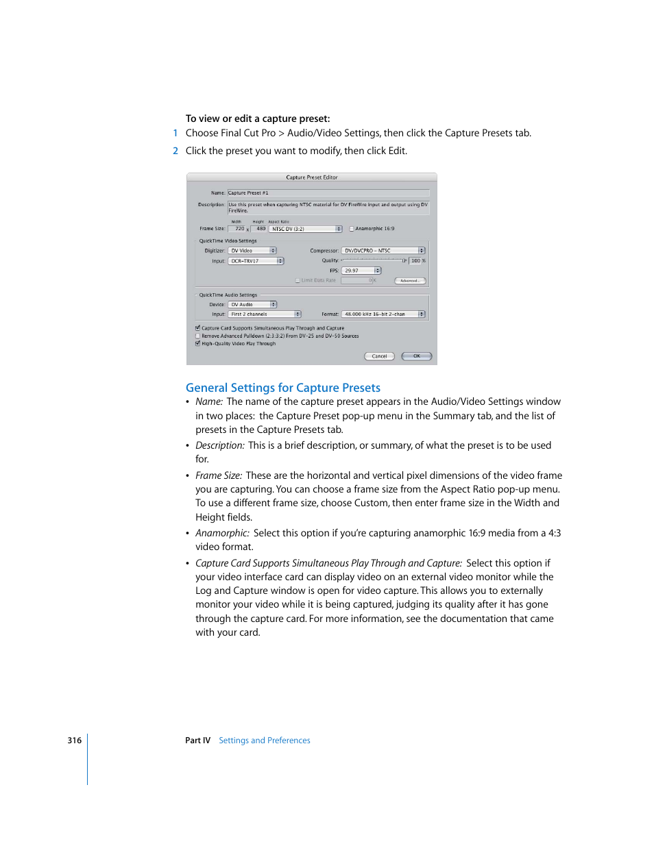 General settings for capture presets | Apple Final Cut Pro 5 User Manual | Page 1667 / 1868