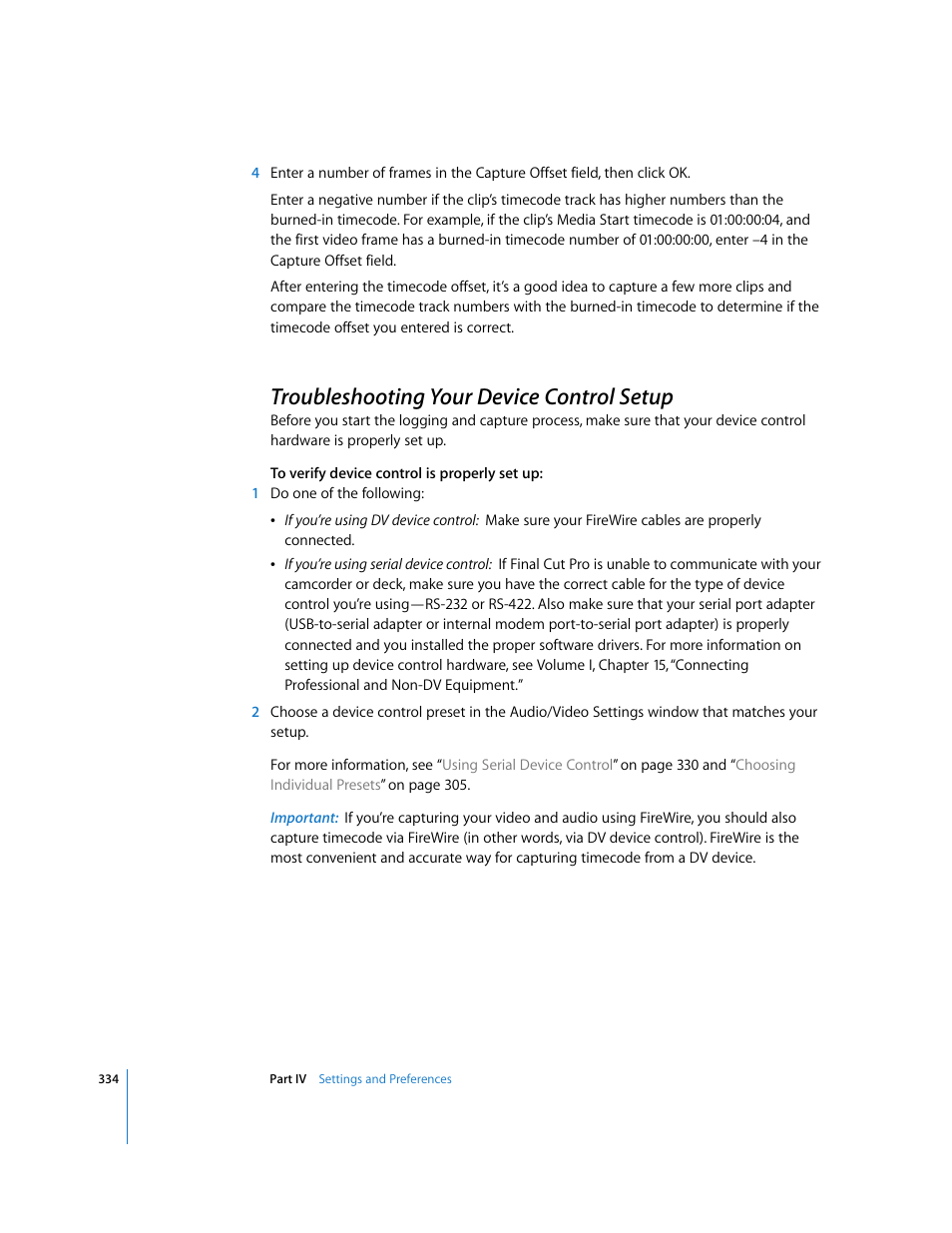 Troubleshooting your device control setup, P. 334) | Apple Final Cut Pro 5 User Manual | Page 1685 / 1868