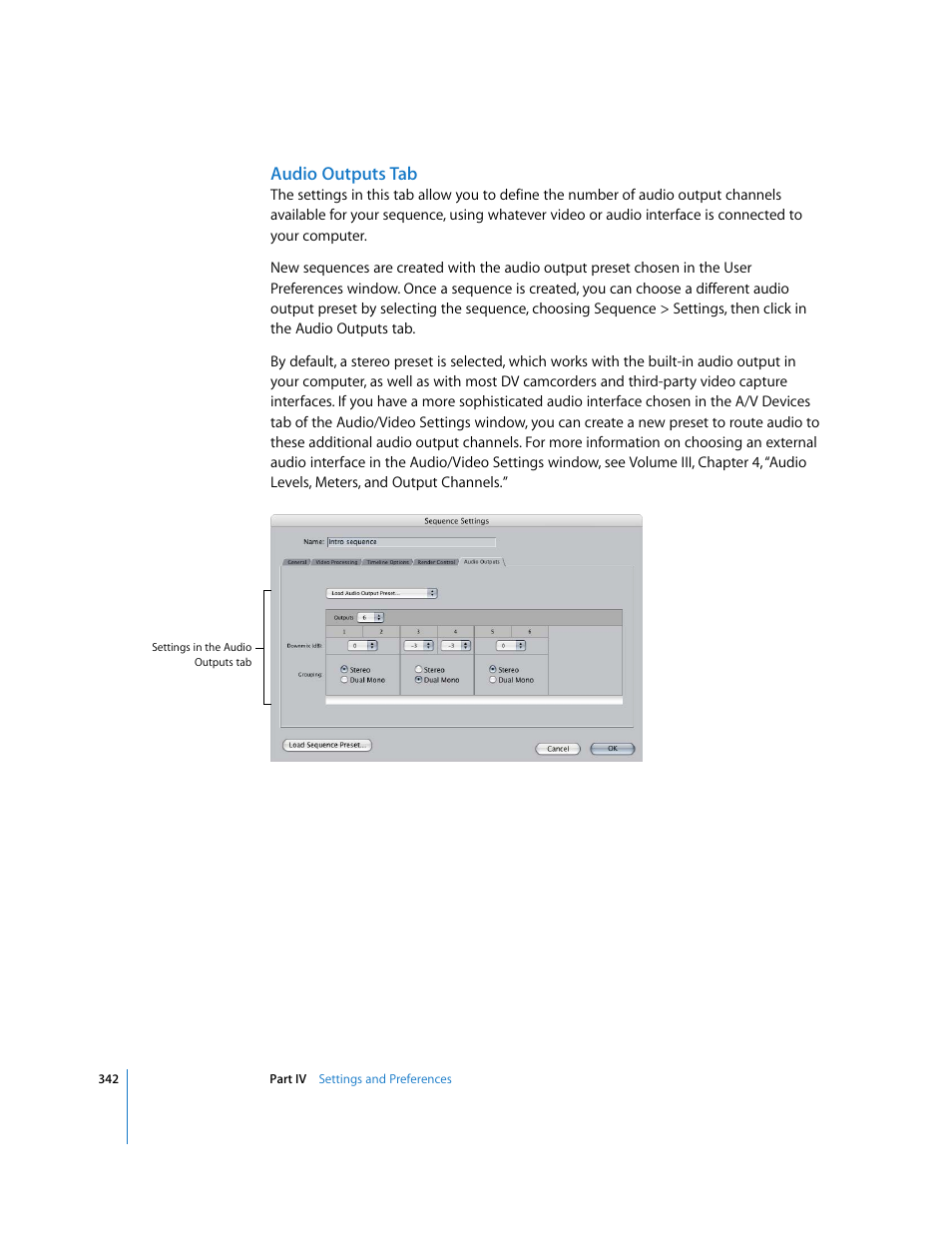 Audio outputs tab | Apple Final Cut Pro 5 User Manual | Page 1693 / 1868