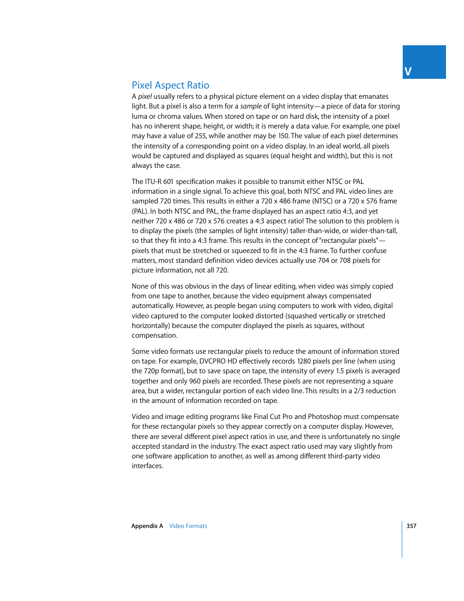 Pixel aspect ratio | Apple Final Cut Pro 5 User Manual | Page 1708 / 1868