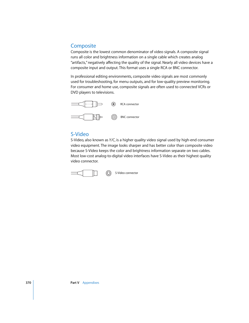 Composite, S-video | Apple Final Cut Pro 5 User Manual | Page 1721 / 1868