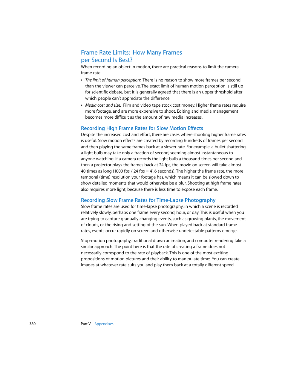 Recording high frame rates for slow motion effects, P. 380) | Apple Final Cut Pro 5 User Manual | Page 1731 / 1868