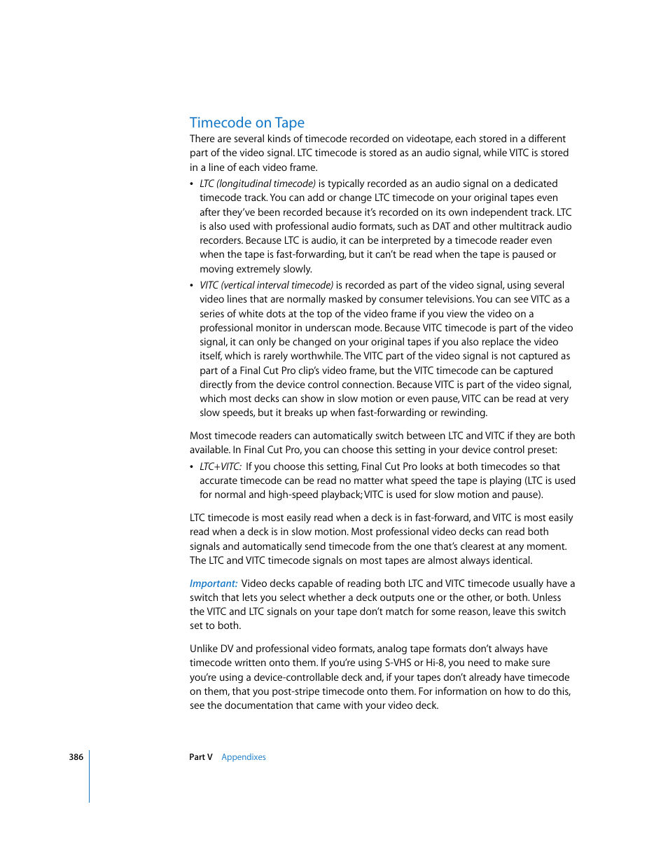 Timecode on tape, P. 386) | Apple Final Cut Pro 5 User Manual | Page 1737 / 1868