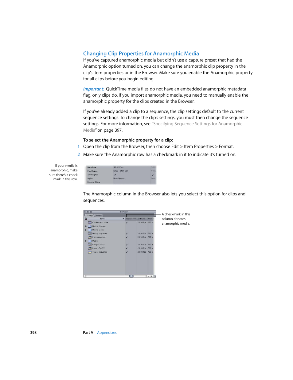 Changing clip properties for anamorphic media | Apple Final Cut Pro 5 User Manual | Page 1749 / 1868