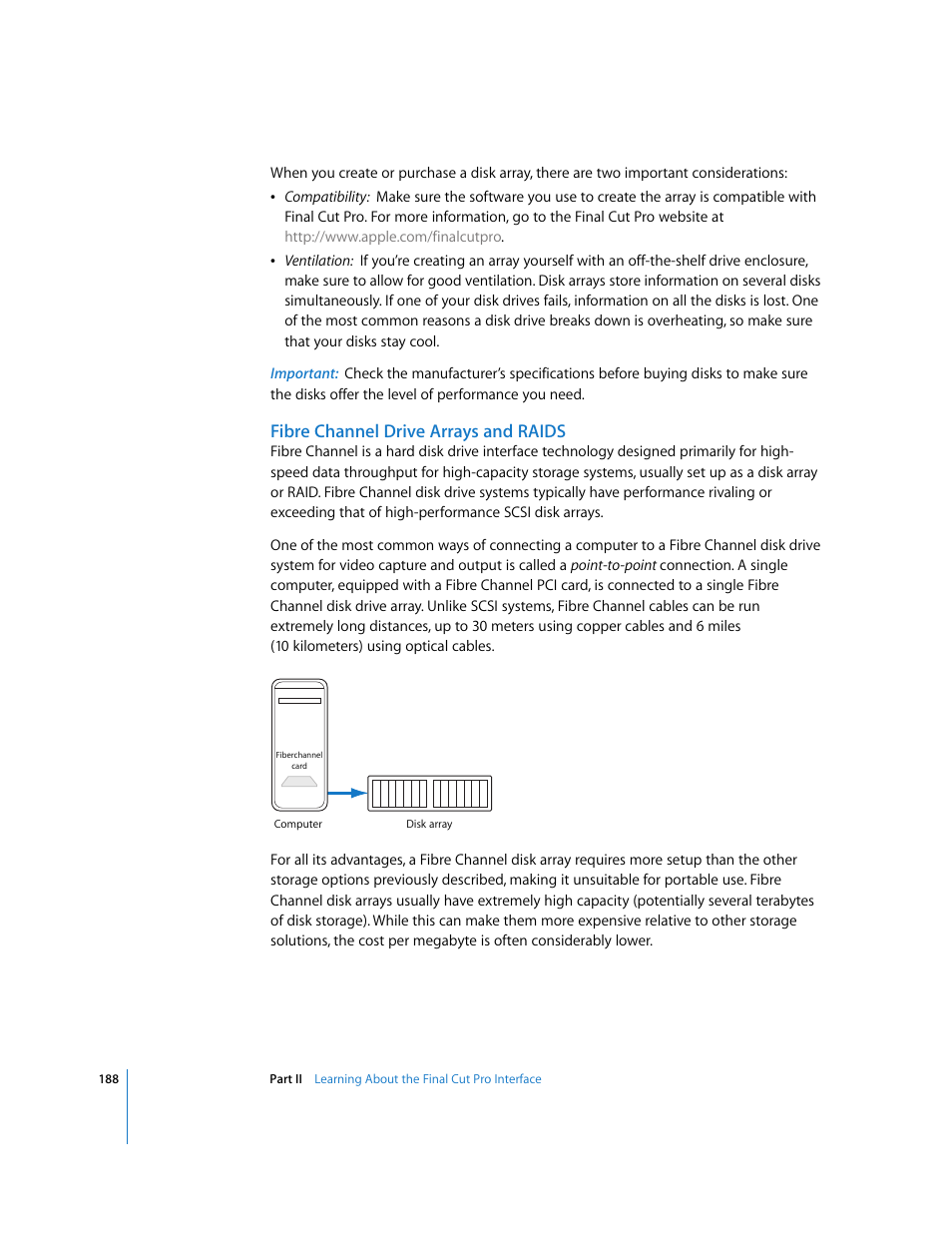 Fibre channel drive arrays and raids | Apple Final Cut Pro 5 User Manual | Page 189 / 1868