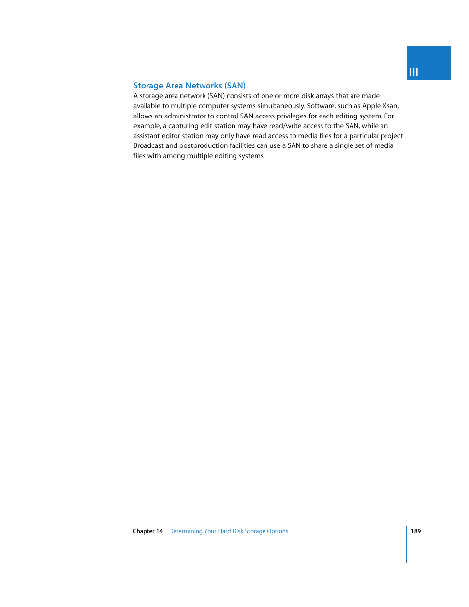 Storage area networks (san) | Apple Final Cut Pro 5 User Manual | Page 190 / 1868