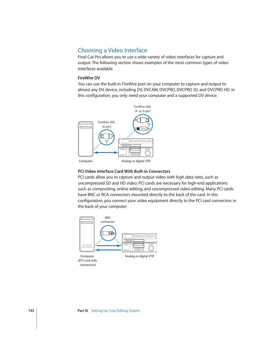 Choosing a video interface | Apple Final Cut Pro 5 User Manual | Page 193 / 1868
