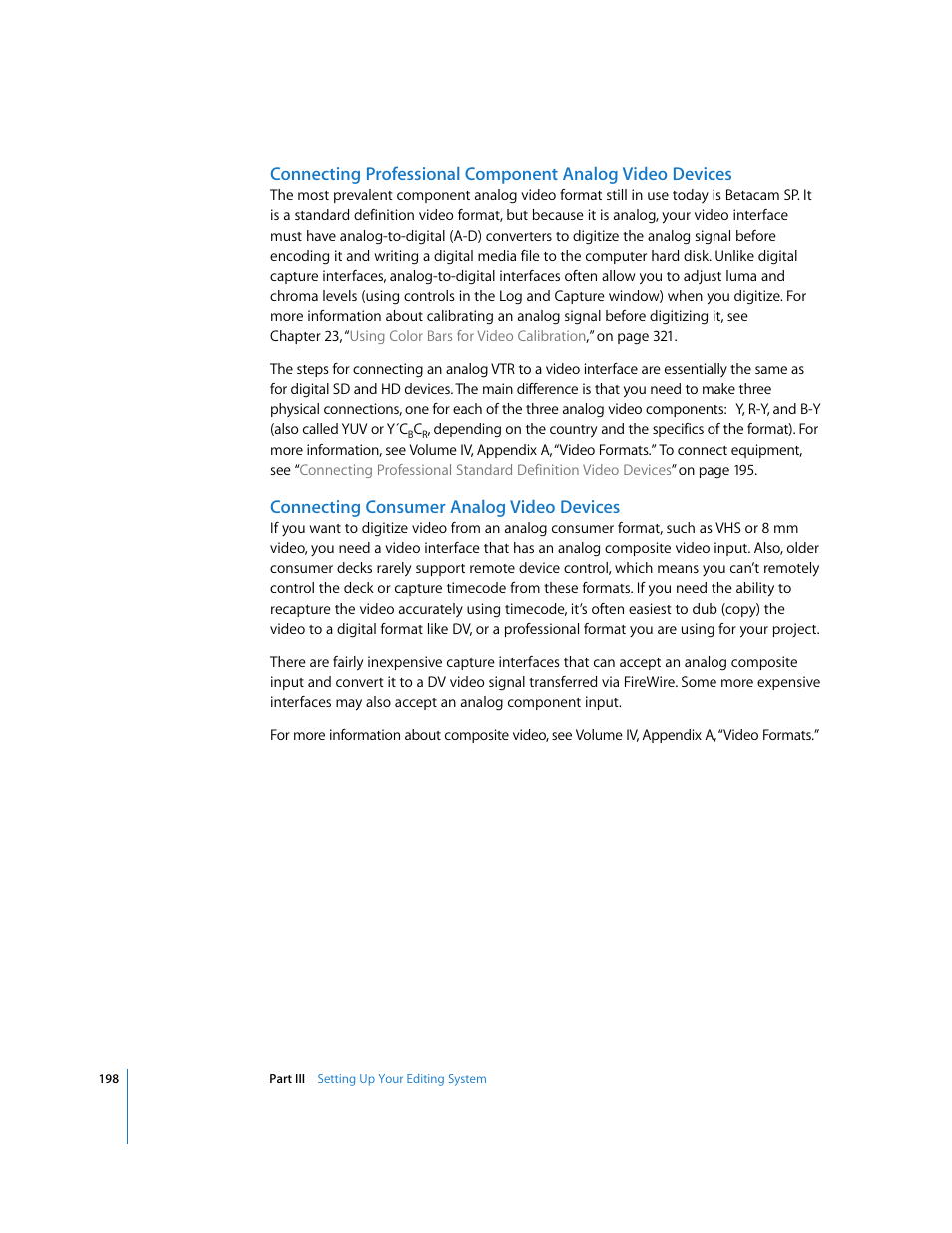 Connecting consumer analog video devices | Apple Final Cut Pro 5 User Manual | Page 199 / 1868