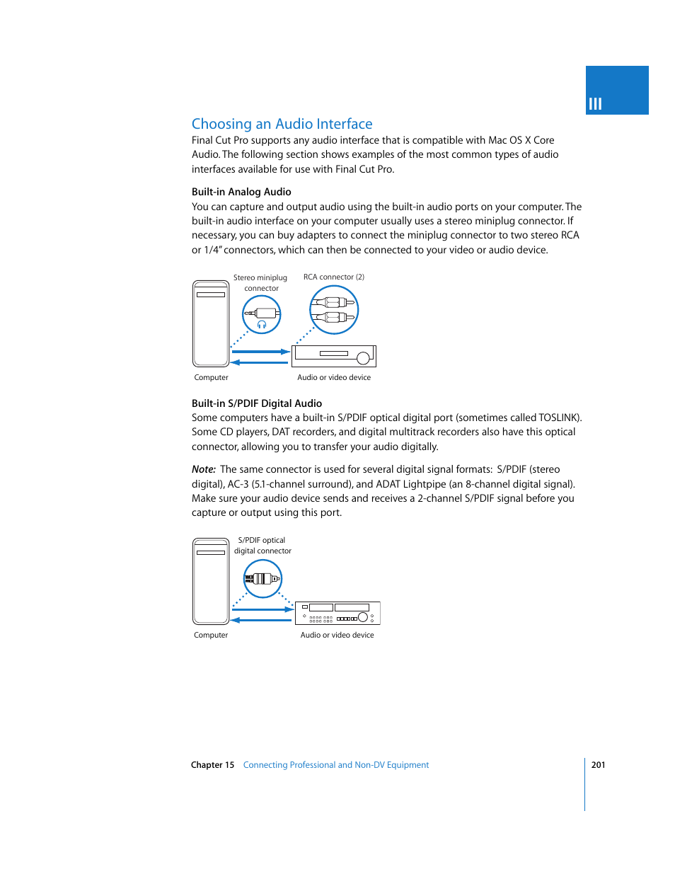 Choosing an audio interface | Apple Final Cut Pro 5 User Manual | Page 202 / 1868