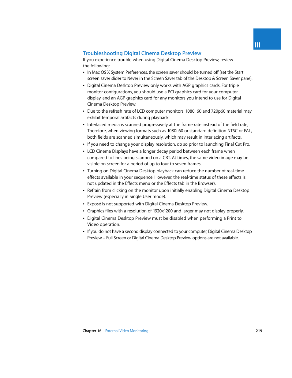 Troubleshooting digital cinema desktop preview, P. 219) | Apple Final Cut Pro 5 User Manual | Page 220 / 1868